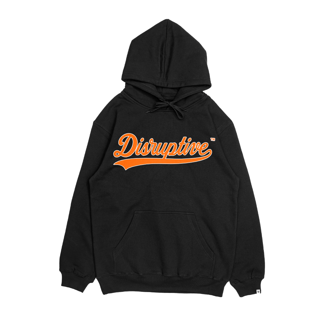 Disruptive "Swoosh Logo" Hoodie-Black/White/Orange