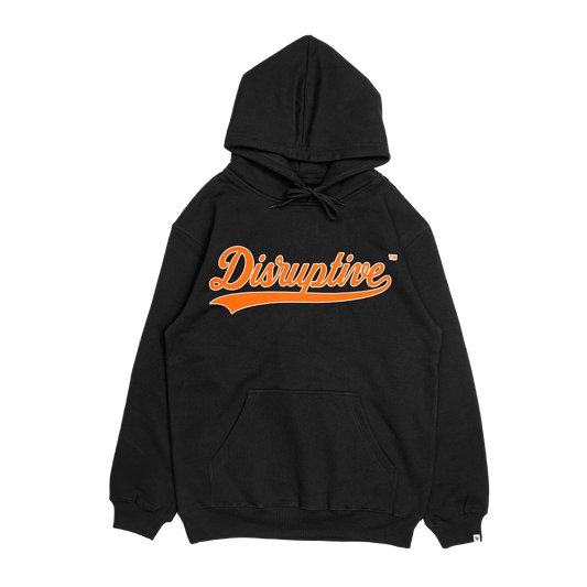 Disruptive "Swoosh Logo" Hoodie-Black/White/Orange