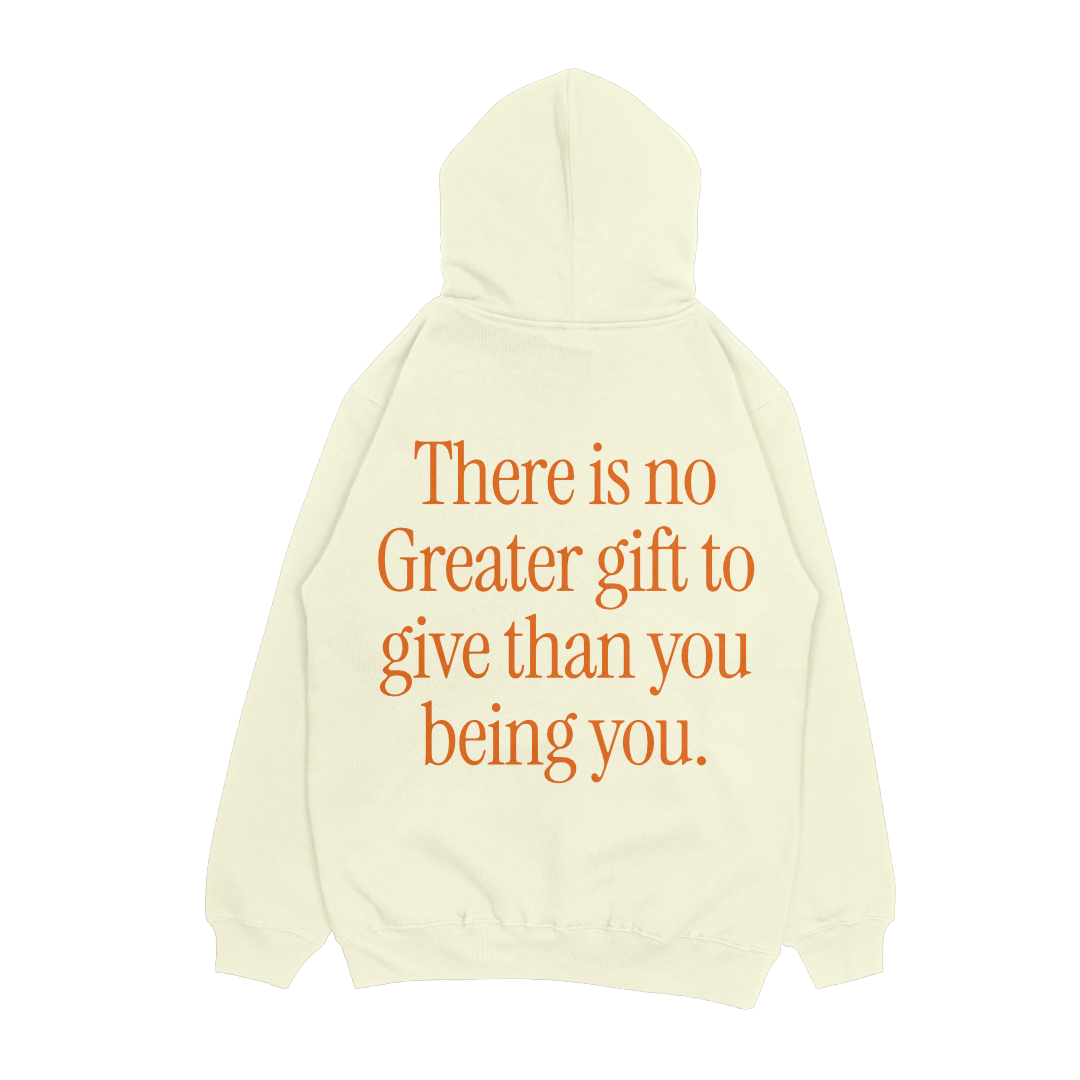 Disruptive "Just Be Yourself" Hoodie – Bone/Ochre Spice