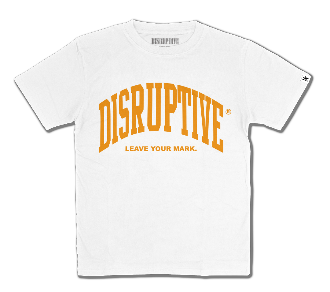 Disruptive Oversize Arched Logo "Orange Pith & Peel" Tee