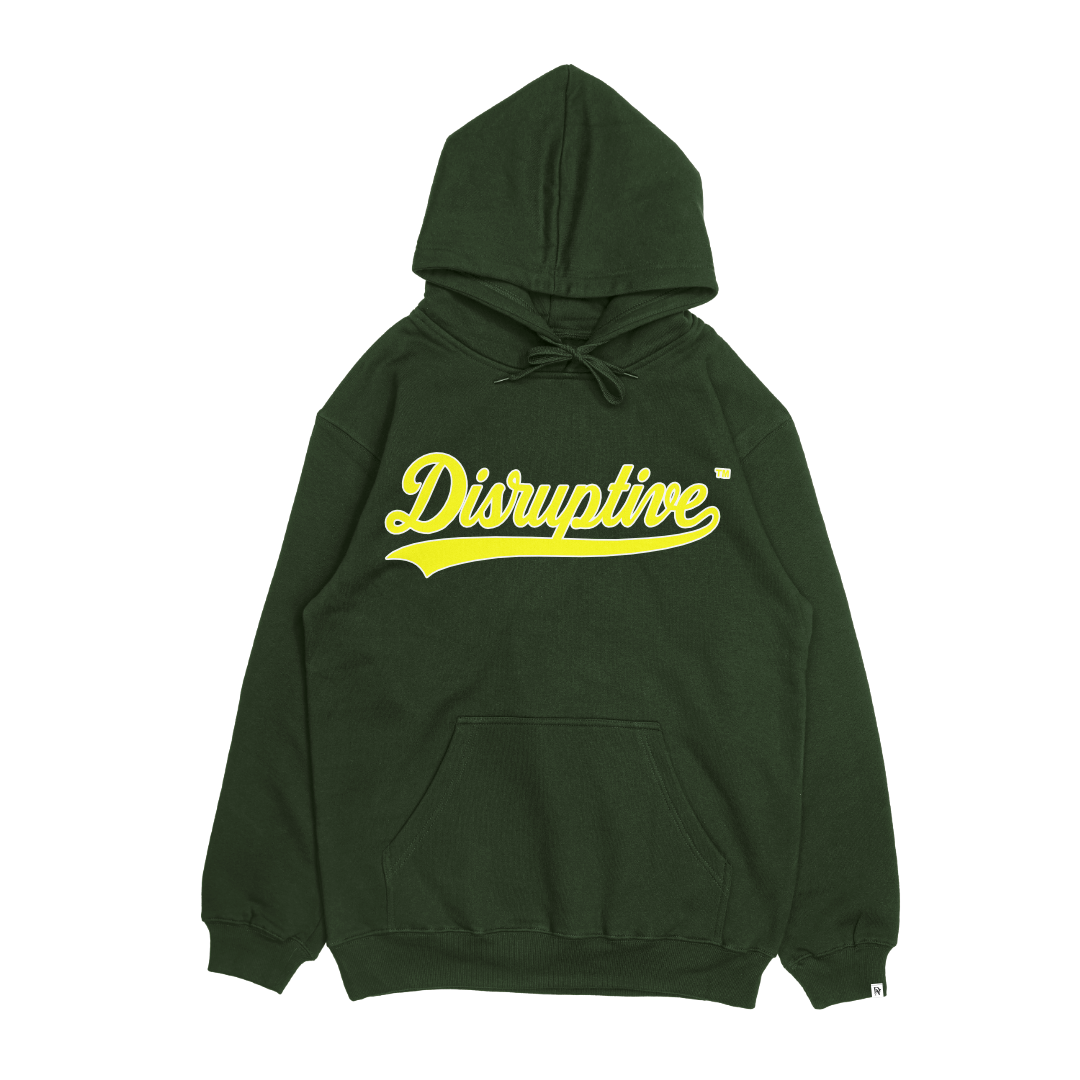 Disruptive "Swoosh Logo" Hoodie-Forest Green/White/Pollen