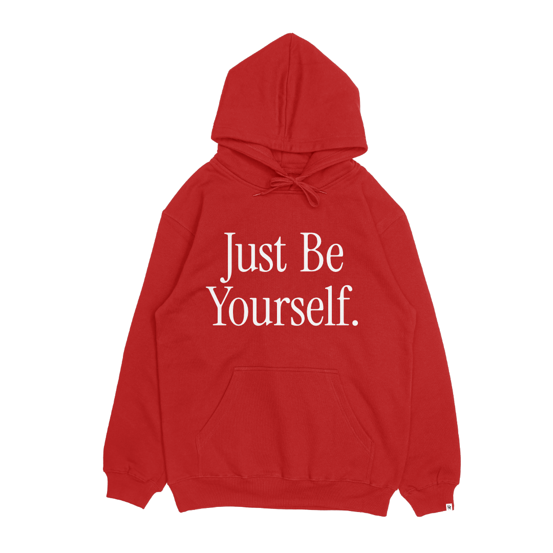 Disruptive "Just Be Yourself" Hoodie – Red/White