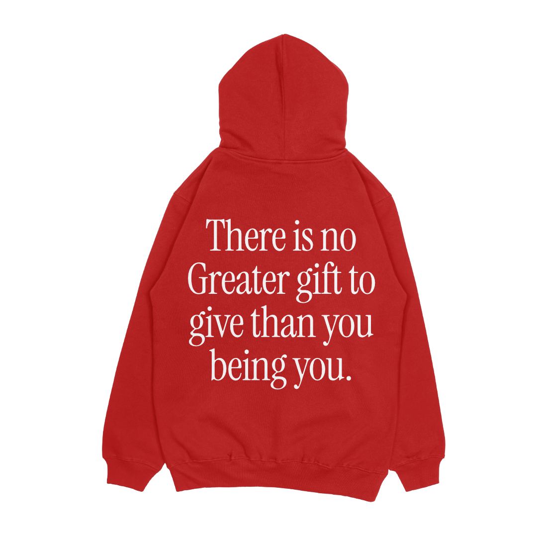 Disruptive "Just Be Yourself" Hoodie – Red/White