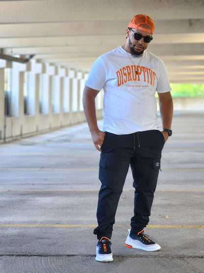 Disruptive Oversize Arched Logo "Orange Pith & Peel" Tee