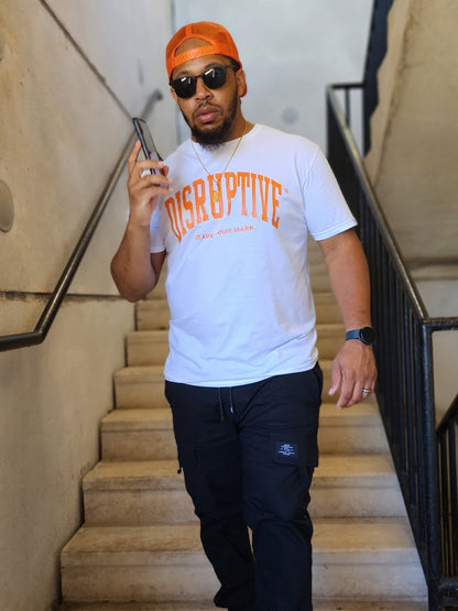 Disruptive Oversize Arched Logo "Orange Pith & Peel" Tee