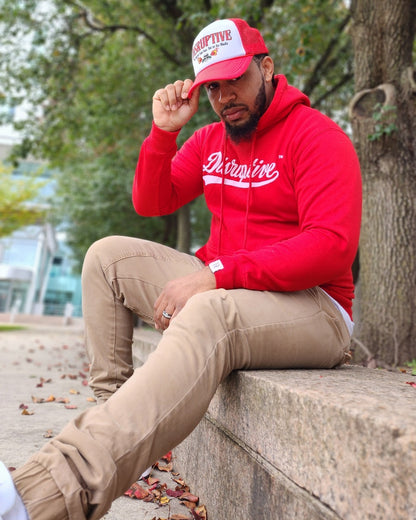 Disruptive "Swoosh Logo" Hoodie-Red/White