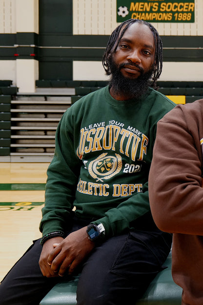 Disruptive Athletic Dept. "Forest & Old Gold" Crewneck