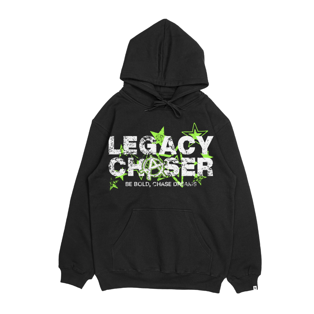 Disruptive "Bold and Daring" Hoodie-Black/White/Venom Green