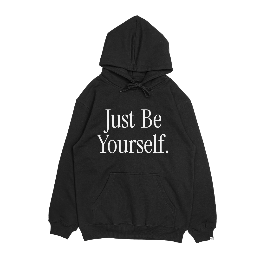 Disruptive "Just Be Yourself" Hoodie – Black/White