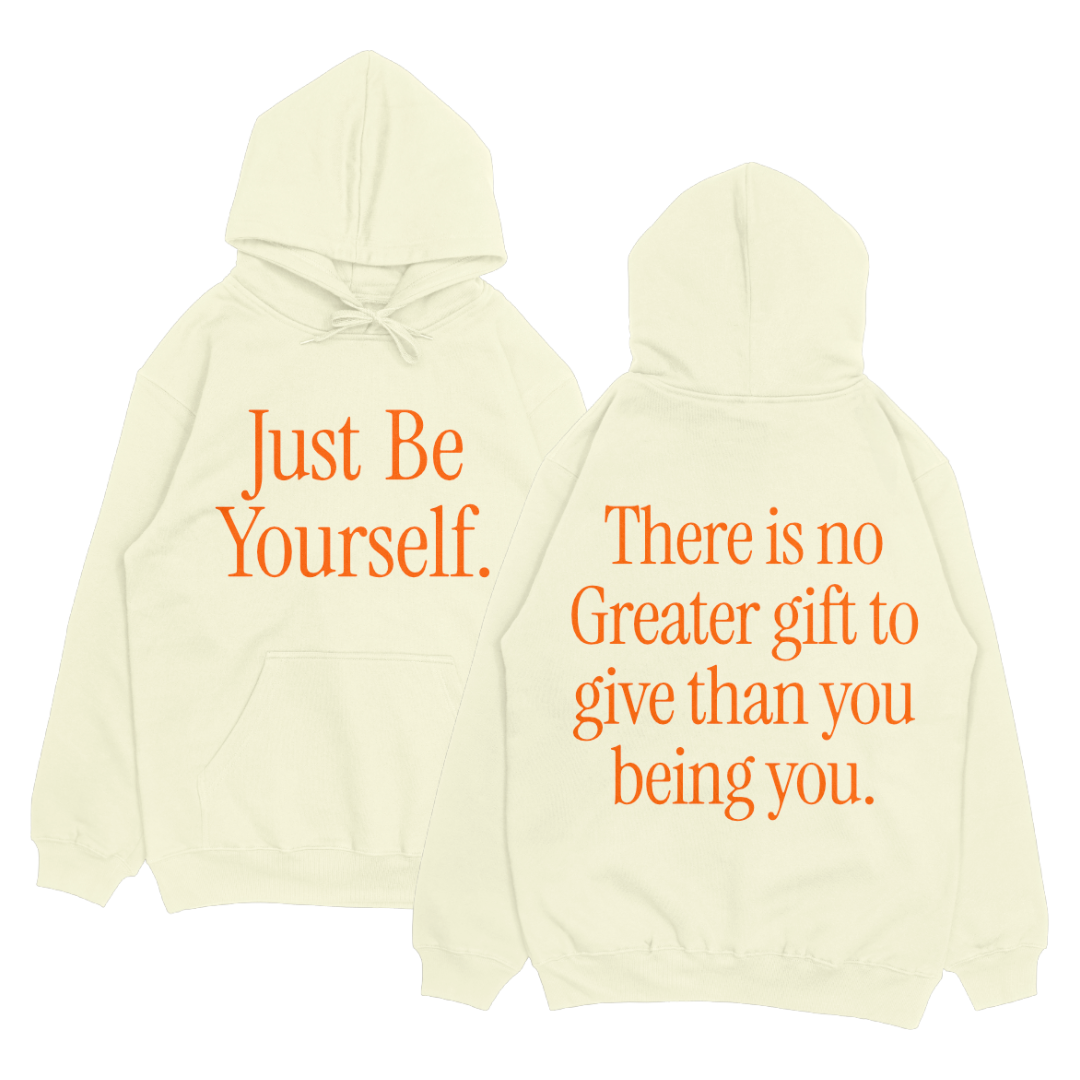 Disruptive "Just Be Yourself" Hoodie – Bone/Ochre Spice