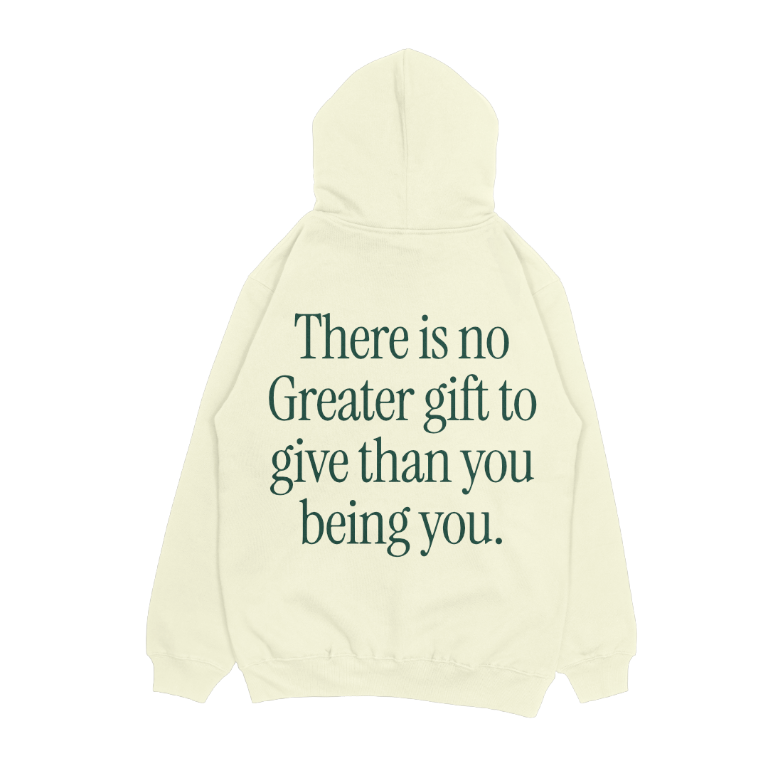Disruptive "Just Be Yourself" Hoodie – Bone/Alpine Green