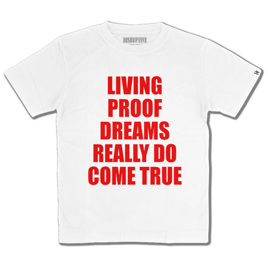 Disruptive "LIVING Proof" White Tee-Red