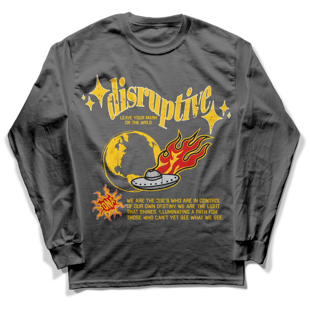 Disruptive Starlight Long Sleeve Tee-Charcoal