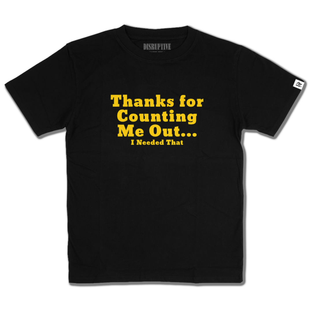 Disruptive "Counted Me Out" Tee-Black/Sunflower Island