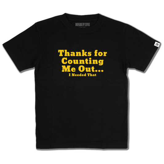 Disruptive "Counted Me Out" Tee-Black/Sunflower Island