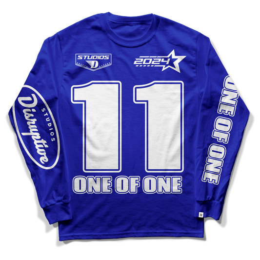 Disruptive "One of One" Long Sleeve Tee-True Blue/White