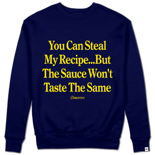 Disruptive "Steal My Sauce" Crewneck-Navy/Sailor Moon Yellow