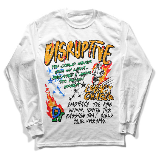 Disruptive "Doodle" Long Sleeve Tee-White