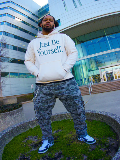 Disruptive "Just Be Yourself" Hoodie – Bone/Alpine Green