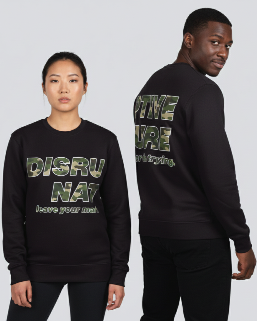 Disruptive "Self-less Service" Crewneck - Army Fatigue Edition