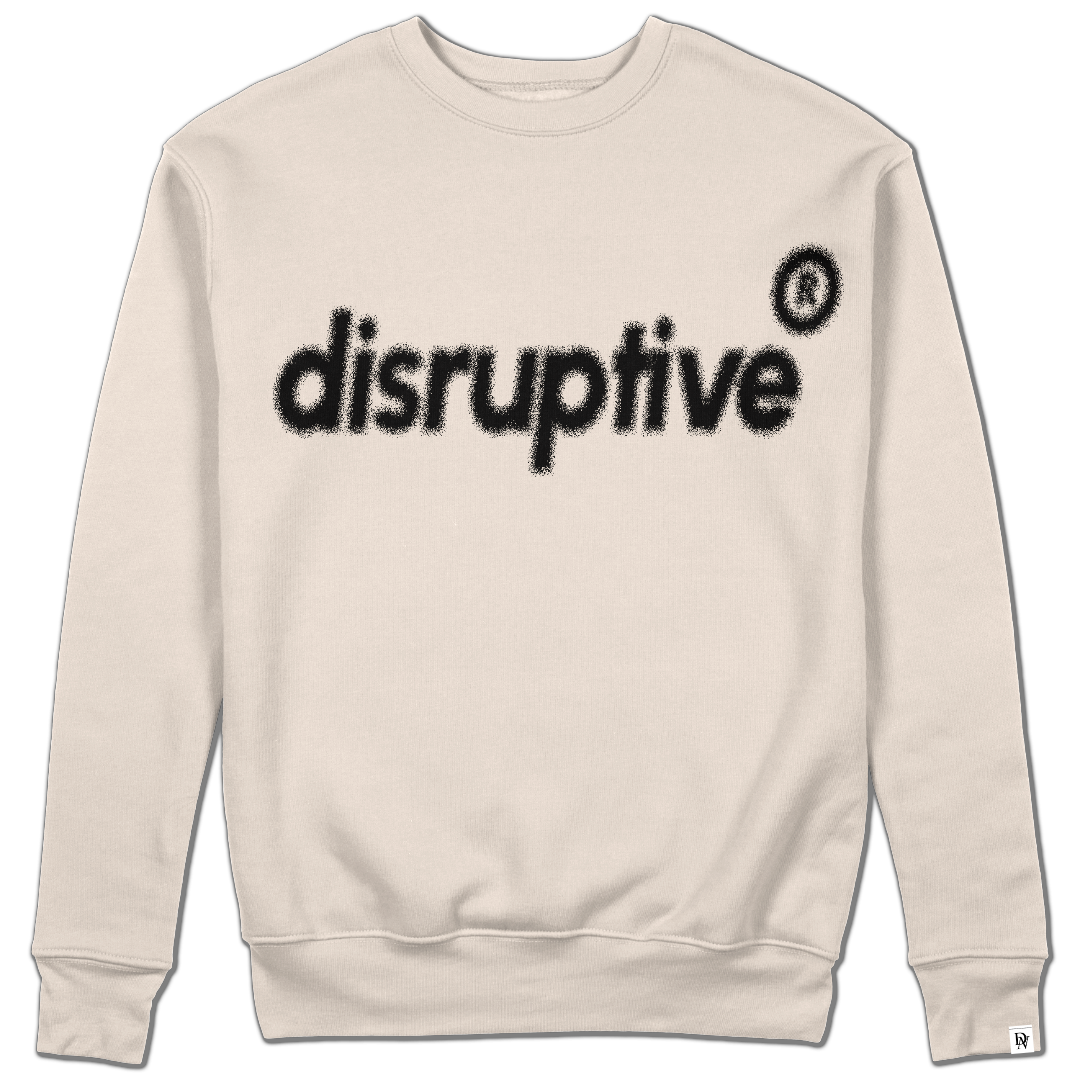 Disruptive "Blurred Basic" Crewneck–Bone