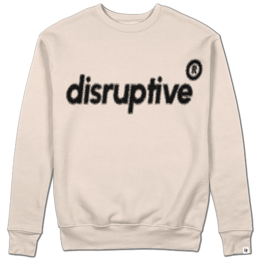 Disruptive "Blurred Basic" Crewneck–Bone