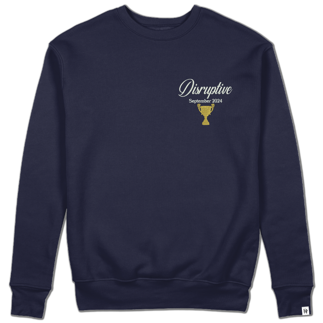 Disruptive "Trophy Room" Crewneck-Navy Blue/White/Gold