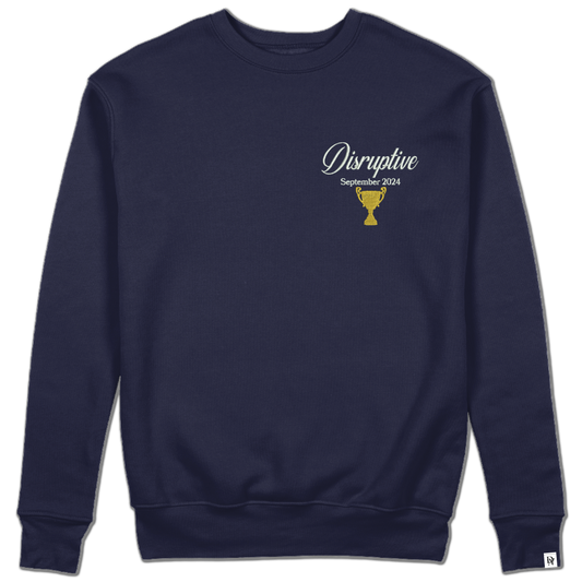 Disruptive "Trophy Room" Crewneck-Navy Blue/White/Gold