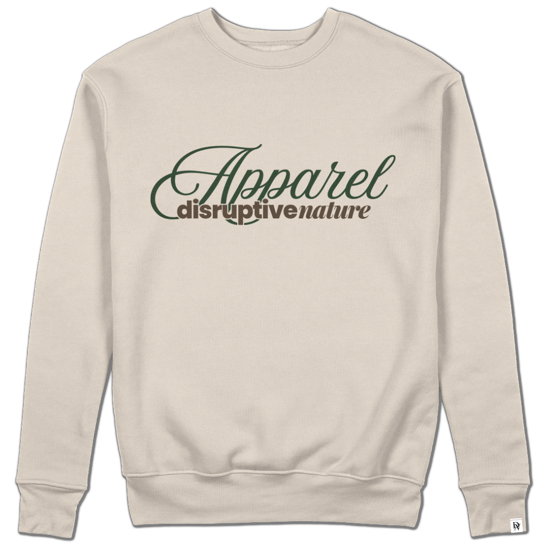 Disruptive "Triple Font" Crewneck – Bone (Branch & Moss Edition)