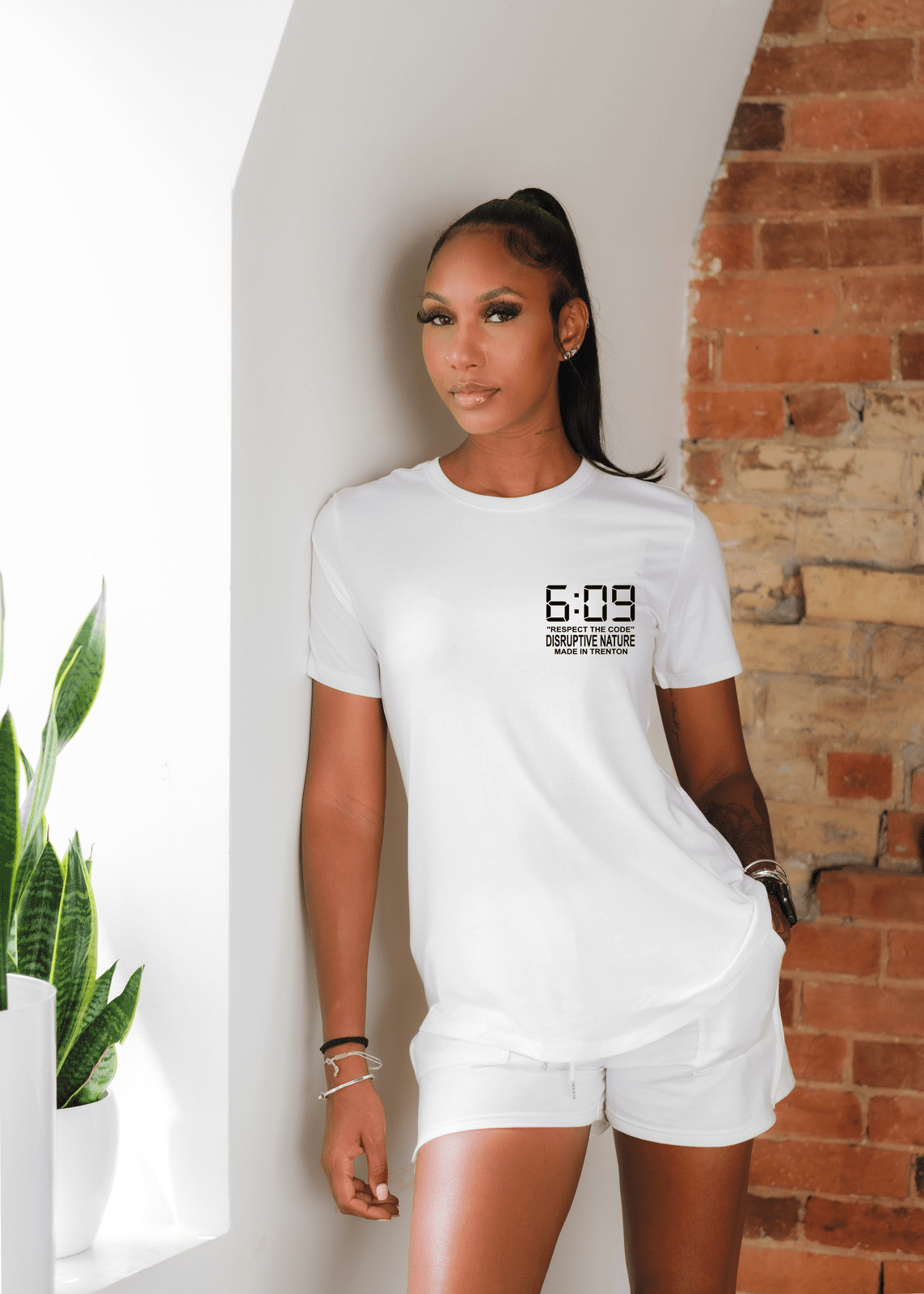 "Disruptive Area Code" White Tee